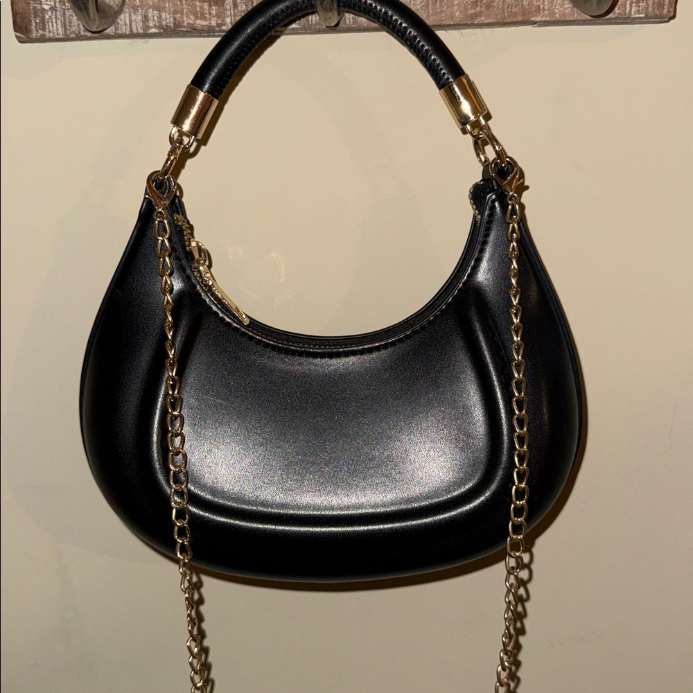 Black Leather Shoulder Bag